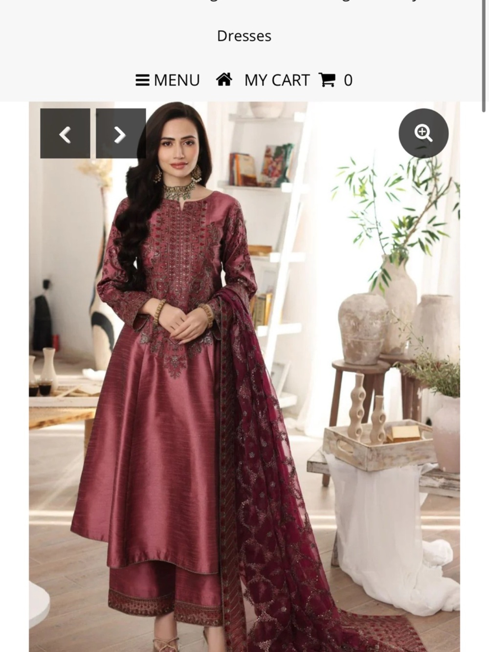 Women's Maroon Embroidered Salwar Kameez with Matching Dupatta
